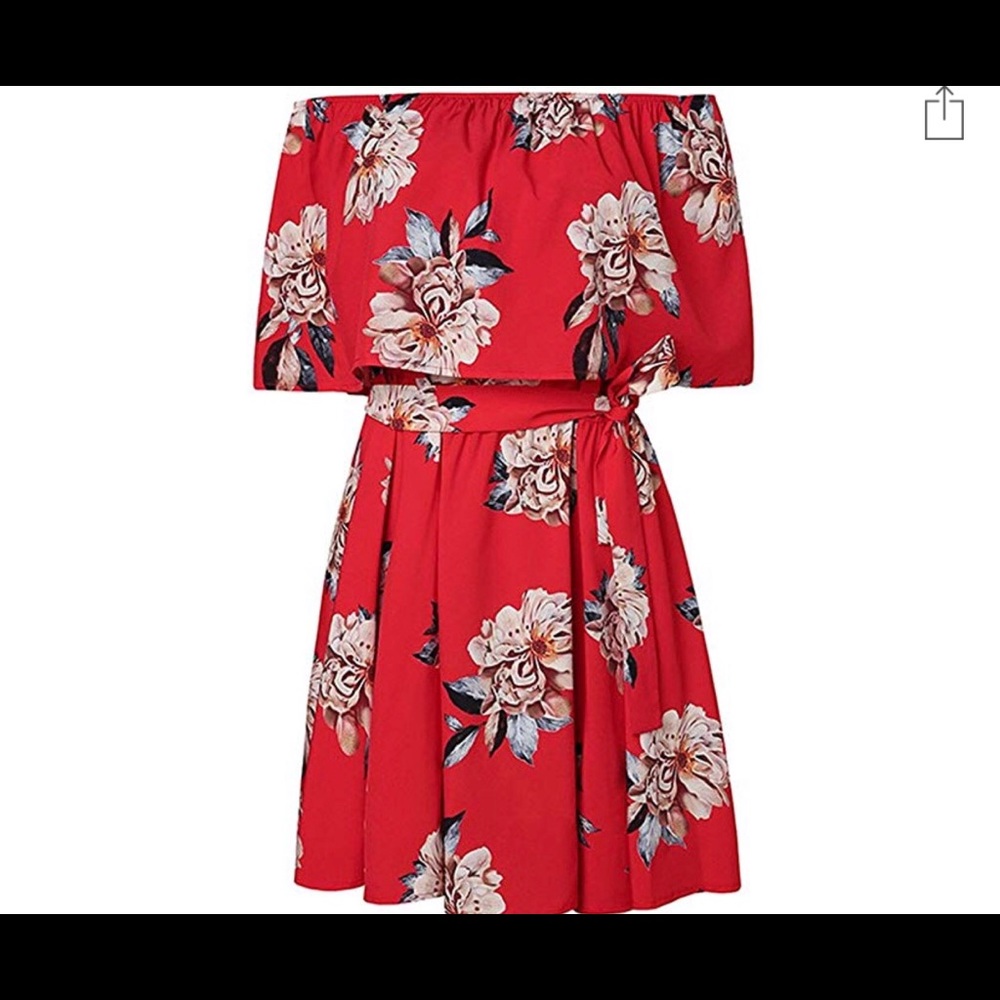 Gorgeous red floral dress - Picture 2 of 3